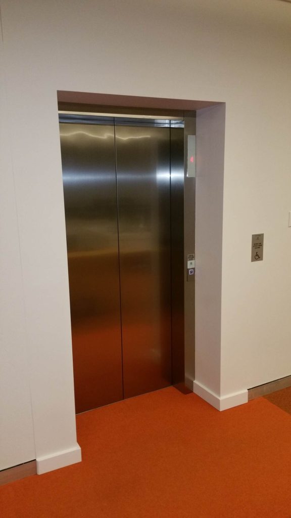 new landing head upgraded, brand new steel doors part of a residential lift installation